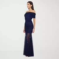 Premier Amour Womens Short Sleeve Evening Gown