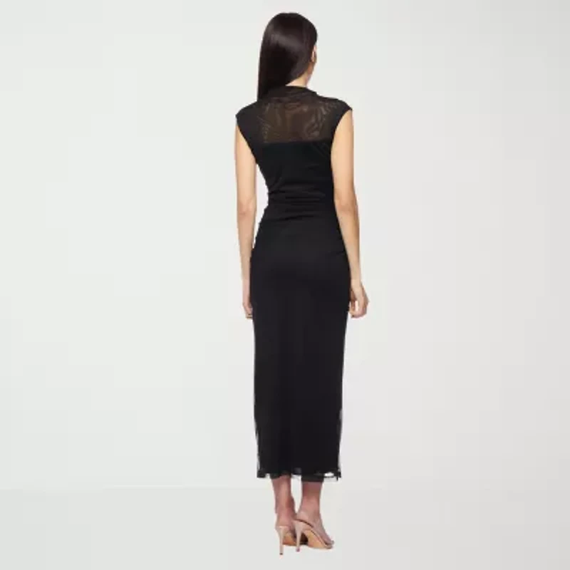 Premier Amour Womens Sleeveless Midi Sheath Dress