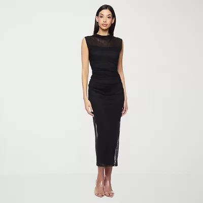 Premier Amour Womens Sleeveless Midi Sheath Dress