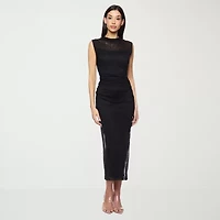 Premier Amour Womens Sleeveless Midi Sheath Dress