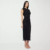 Premier Amour Womens Sleeveless Midi Sheath Dress