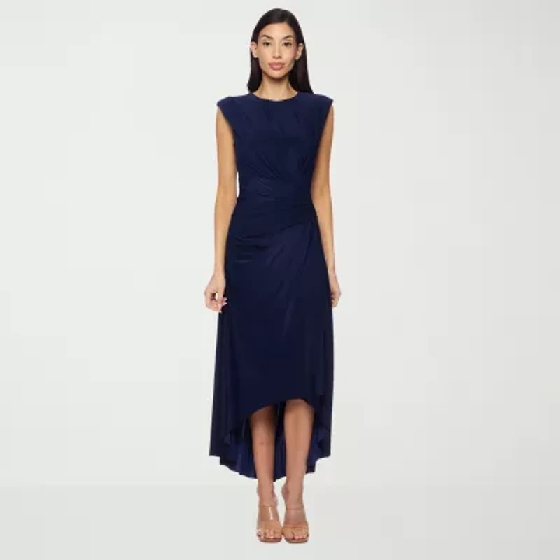 Premier Amour Womens Sleeveless High-Low Fit + Flare Dress