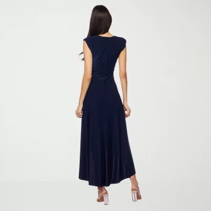 Premier Amour Womens Sleeveless High-Low Fit + Flare Dress