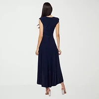 Premier Amour Womens Sleeveless High-Low Fit + Flare Dress