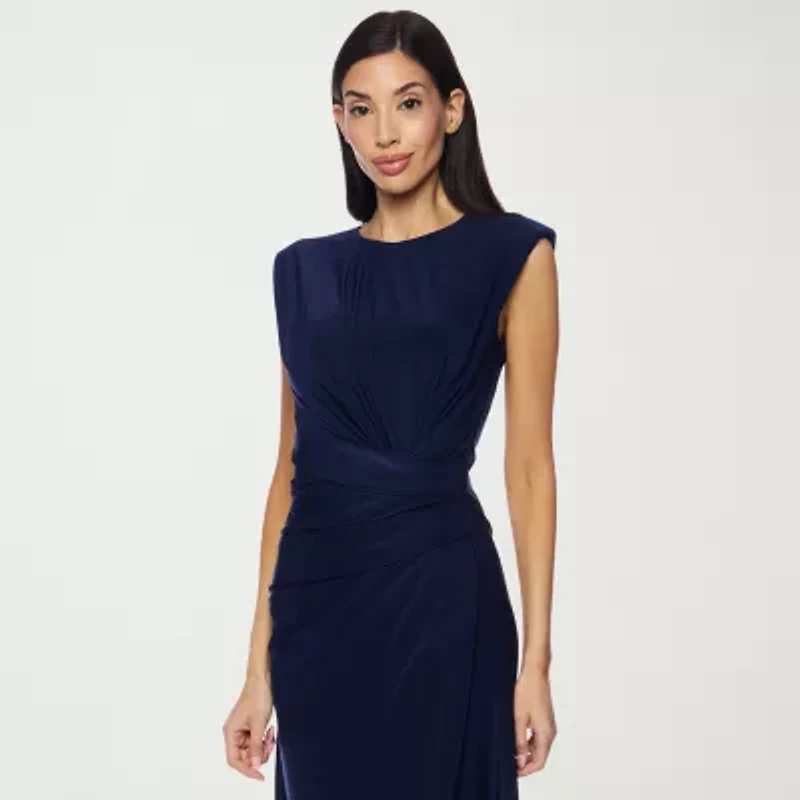 Premier Amour Womens Sleeveless High-Low Fit + Flare Dress