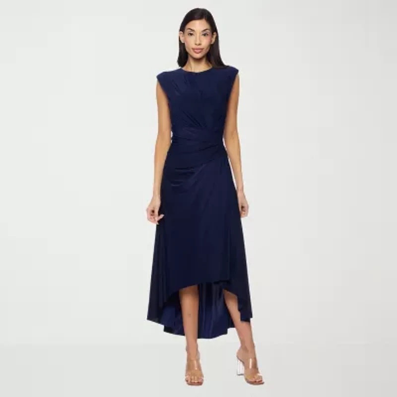 Premier Amour Womens Sleeveless High-Low Fit + Flare Dress