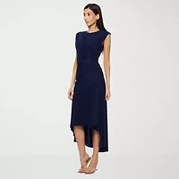 Premier Amour Womens Sleeveless High-Low Fit + Flare Dress