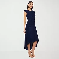 Premier Amour Womens Sleeveless High-Low Fit + Flare Dress