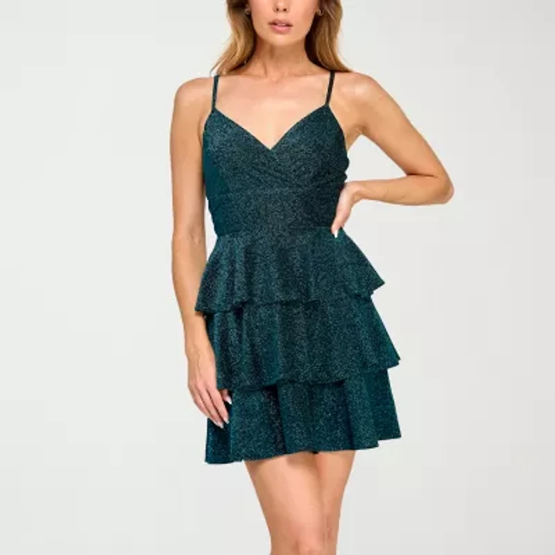 Trixxi Womens Juniors Sleeveless Fit + Flare Dress