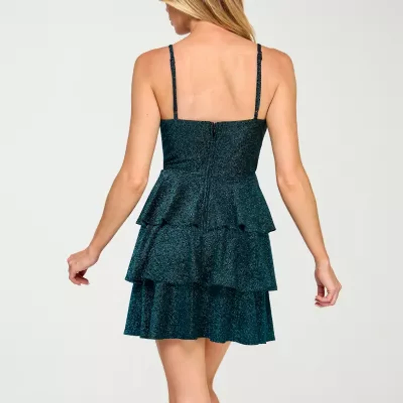 Trixxi Womens Juniors Sleeveless Fit + Flare Dress