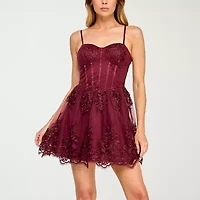 Trixxi Womens Juniors Sleeveless Fit + Flare Dress