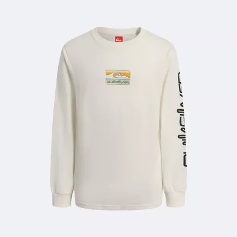 Quiksilver Big Kid Boys Crew Neck Long Sleeve Regular Fit Graphic T-Shirt