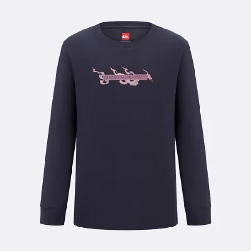 Quiksilver Big Kid Boys Crew Neck Long Sleeve Regular Fit Graphic T-Shirt