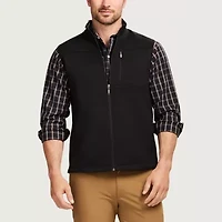 IZOD Houndstooth Stripe Mens Water Resistant Midweight Fleece Vest