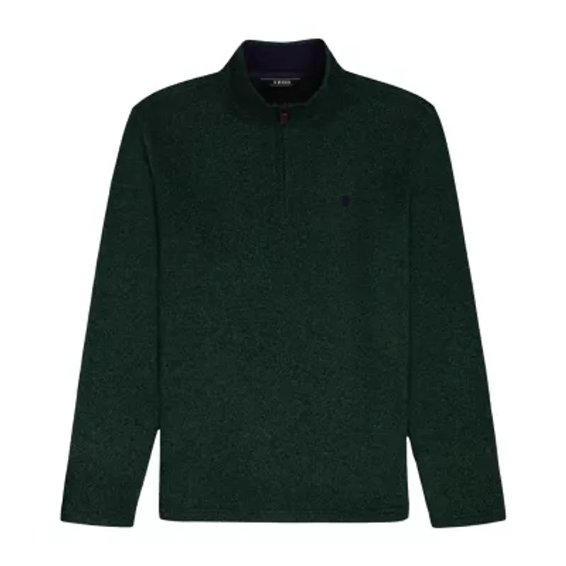 IZOD Thermasoft Sweater Fleece Mens Mock Neck Long Sleeve Quarter-Zip Pullover