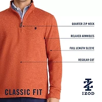 IZOD Thermasoft Sweater Fleece Mens Mock Neck Long Sleeve Quarter-Zip Pullover