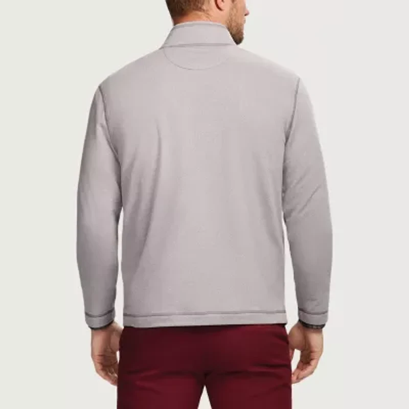 IZOD Saltwater Microfleece Mens Long Sleeve Quarter-Zip Pullover