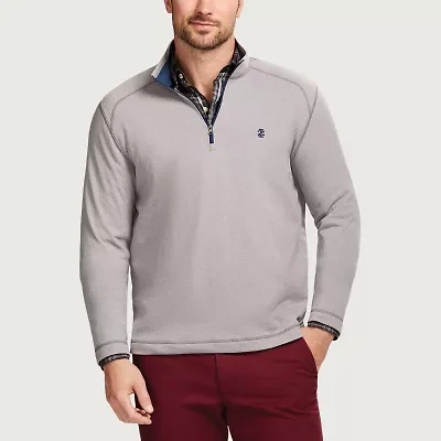 IZOD Saltwater Microfleece Mens Long Sleeve Quarter-Zip Pullover
