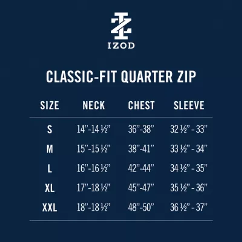 IZOD Saltwater Microfleece Mens Long Sleeve Quarter-Zip Pullover