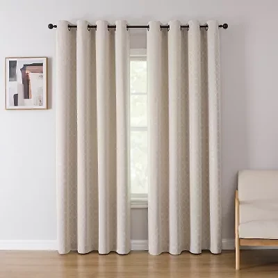 Tobias Metallic Grommet Top Blackout Single Curtain Panel