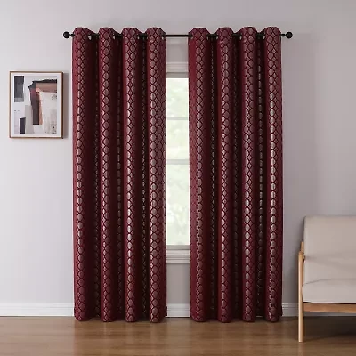 Tobias Metallic Grommet Top Blackout Single Curtain Panel