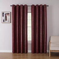 Tobias Metallic Grommet Top Blackout Single Curtain Panel