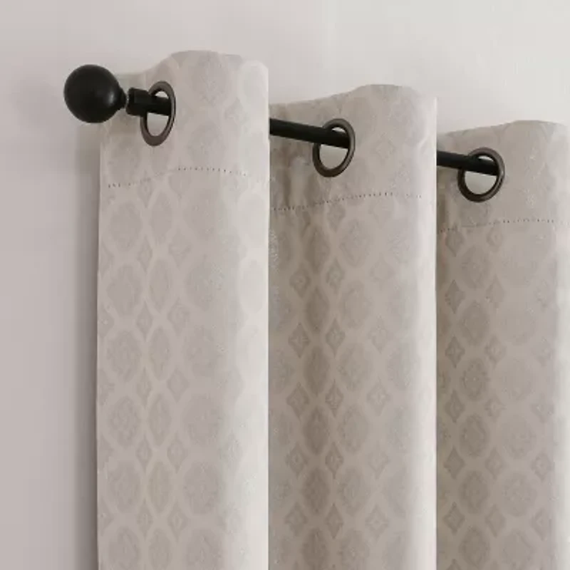 Tobias Metallic Grommet Top Blackout Single Curtain Panel