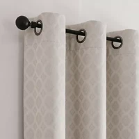 Tobias Metallic Grommet Top Blackout Single Curtain Panel