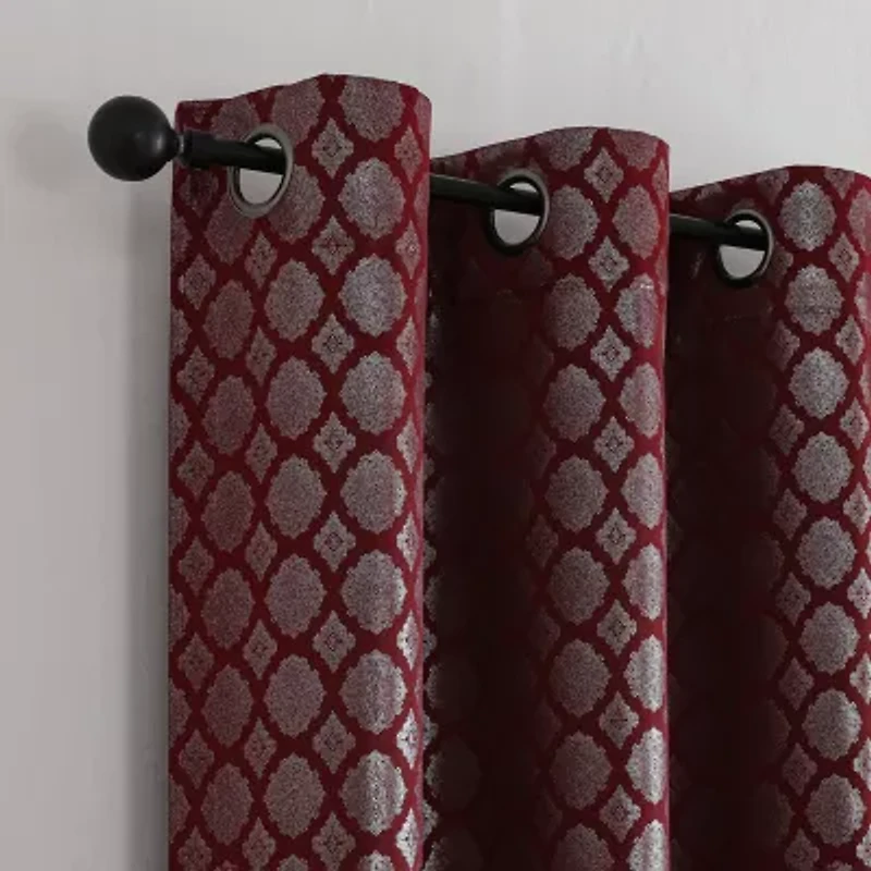 Tobias Metallic Grommet Top Blackout Single Curtain Panel