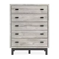 Signature Design by Ashley Vessalli 5-Drawer Chest in Light Gray