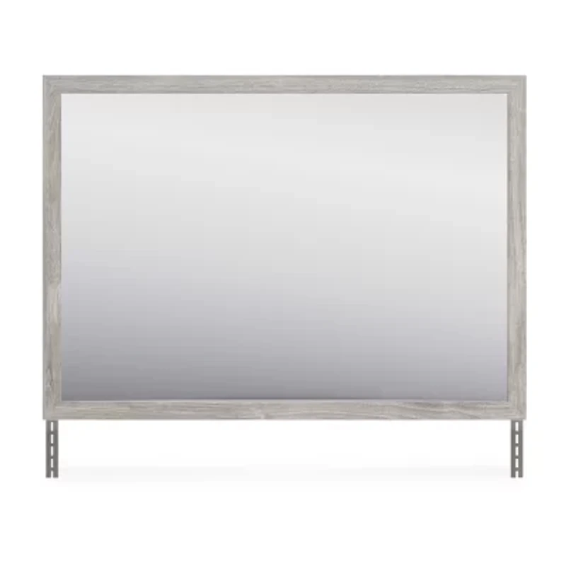 Signature Design by Ashley Vessalli 42" Bedroom Dresser Mirror in Light Gray