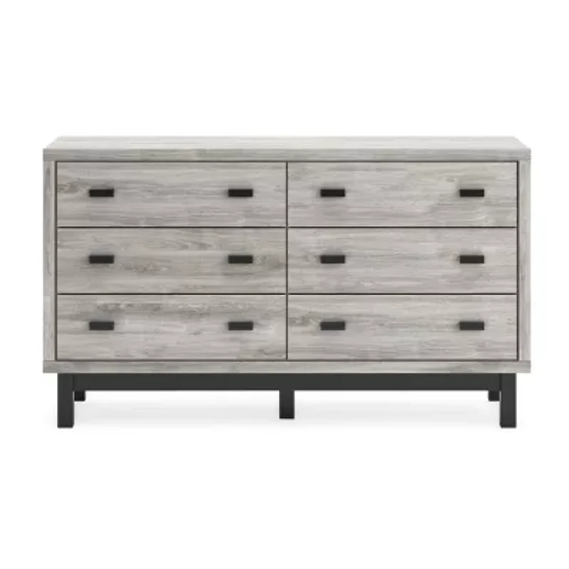 Signature Design by Ashley Vessalli 6-Drawer Dresser in Light Gray