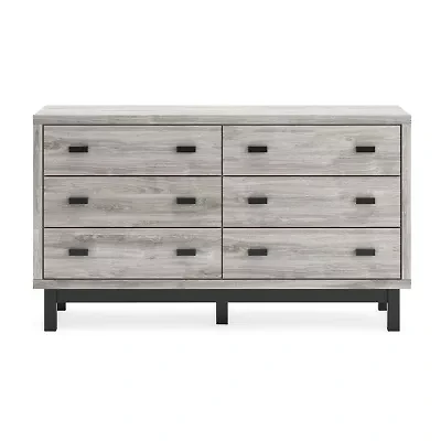 Signature Design by Ashley Vessalli 6-Drawer Dresser in Light Gray