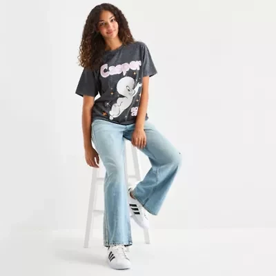 Grayson Threads, The Label Casper Friendly Ghost Oversized Tee Womens Crew Neck Short Sleeve Juniors Graphic T-Shirt