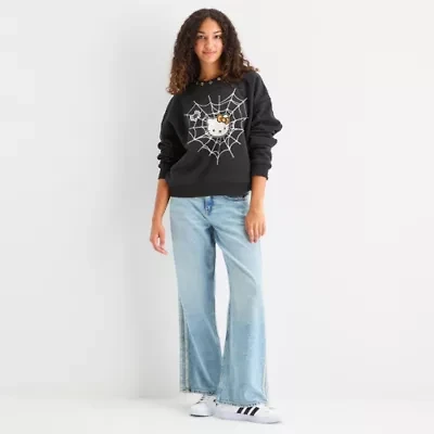 Grayson Threads, The Label Womens Crew Neck Long Sleeve Hello Kitty Juniors Sweatshirt