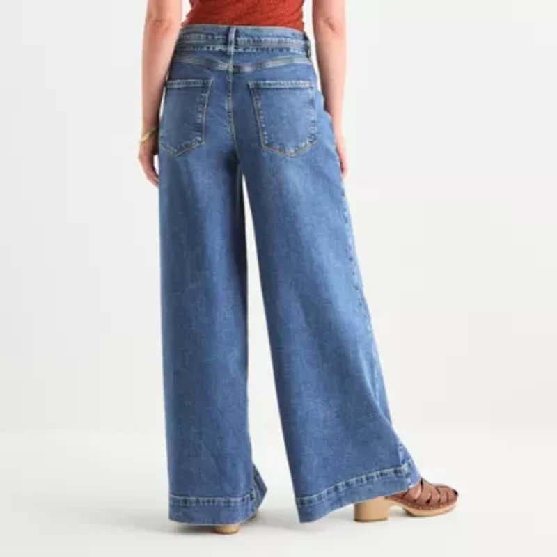 a.n.a Womens Mid Rise Wide Leg Jean