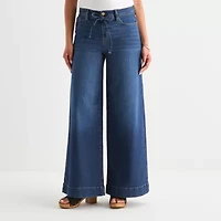 a.n.a Womens Mid Rise Wide Leg Jean