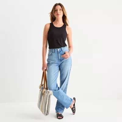 a.n.a Womens Highest Rise Straight Leg Jean