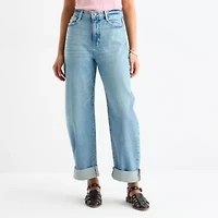 a.n.a Womens High Rise Barrel Jean