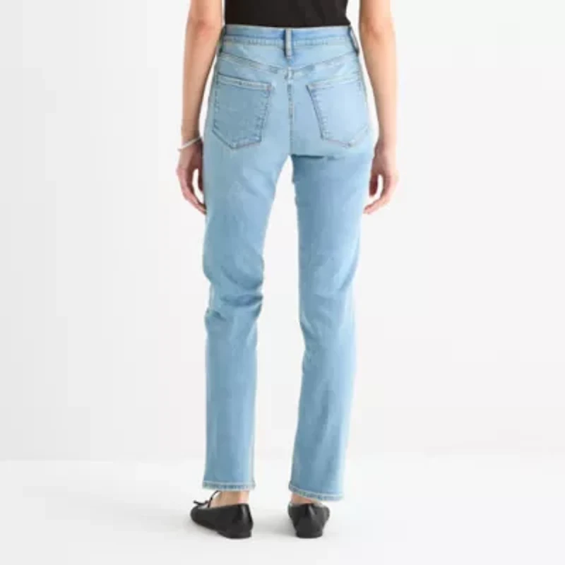 a.n.a Womens High Rise Straight Leg Jean