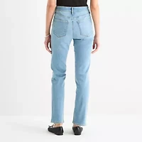 a.n.a Womens High Rise Straight Leg Jean