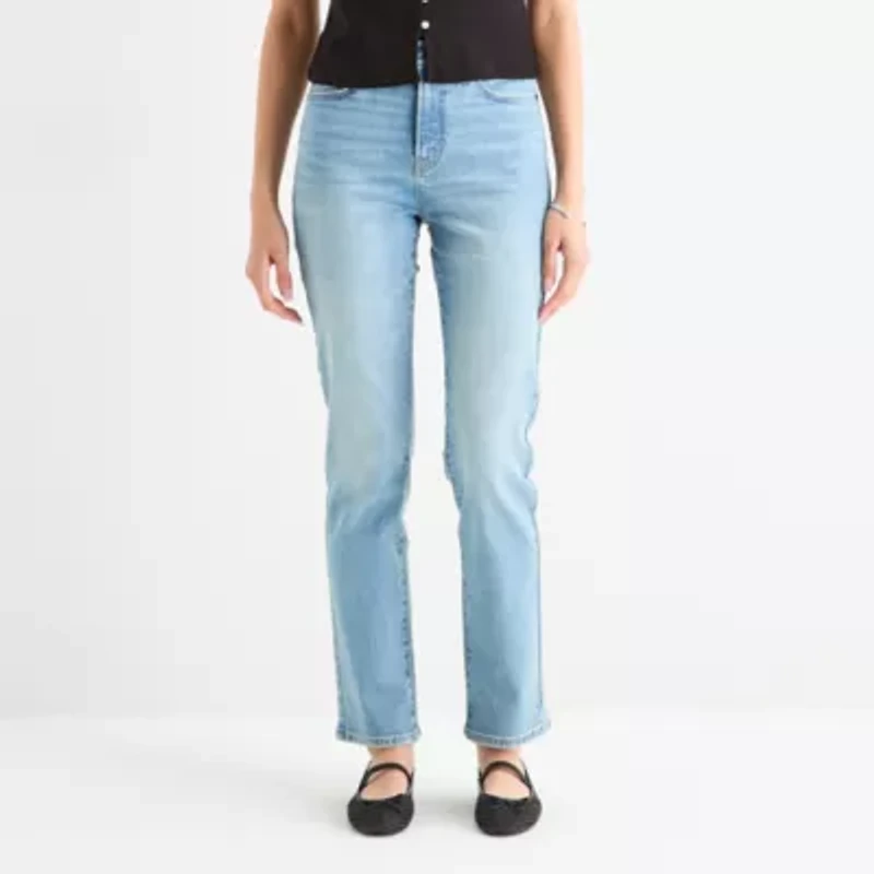 a.n.a Womens High Rise Straight Leg Jean