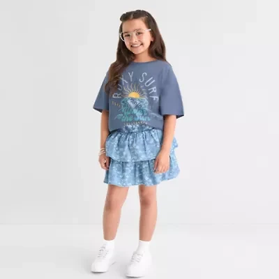 Roxy Big Kid Girls Crew Neck Short Sleeve Oversized Graphic T-Shirt