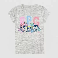 Little & Big Kid Girls Crew Neck Short Sleeve Regular Fit Powerpuff Graphic T-Shirt