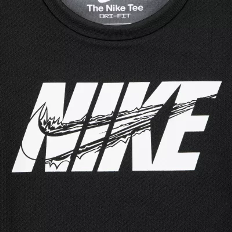 Nike Toddler Boys Crew Neck Long Sleeve Regular Fit Graphic T-Shirt