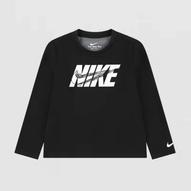 Nike Toddler Boys Crew Neck Long Sleeve Regular Fit Graphic T-Shirt