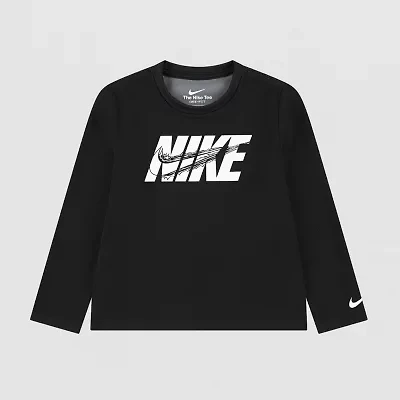 Nike Toddler Boys Crew Neck Long Sleeve Regular Fit Graphic T-Shirt