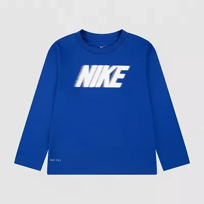 Nike Toddler Boys Crew Neck Long Sleeve Regular Fit Graphic T-Shirt