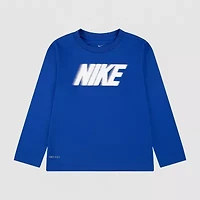 Nike Toddler Boys Crew Neck Long Sleeve Regular Fit Graphic T-Shirt