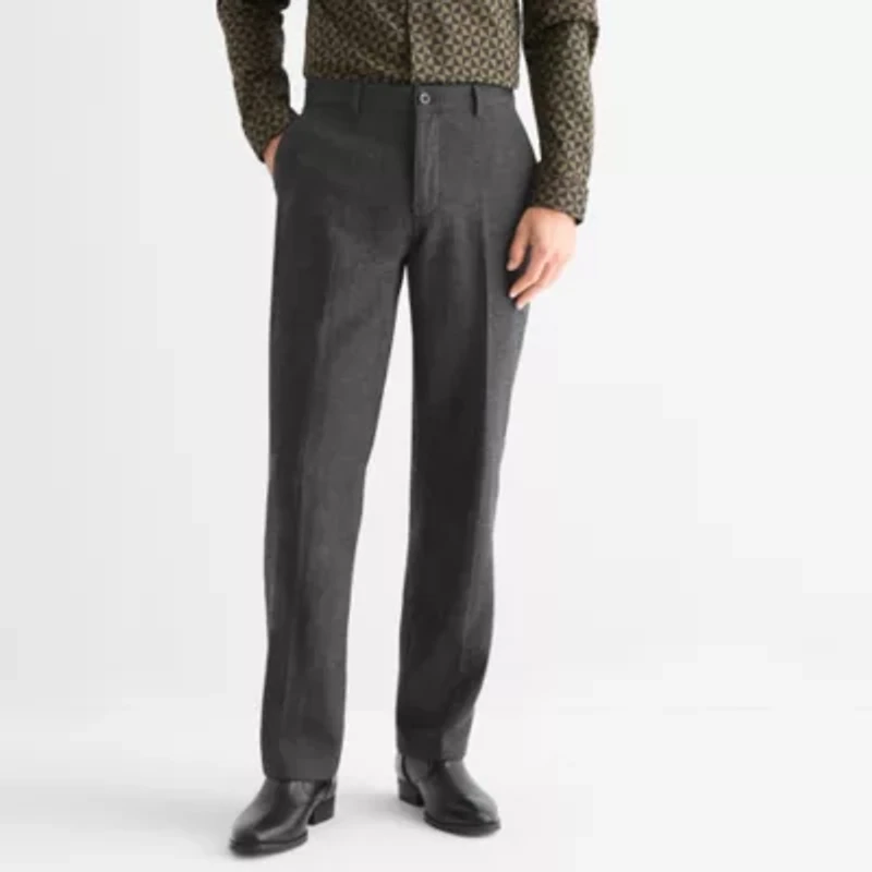 J. Ferrar Mens Straight Fit Dress Flat Front Pant